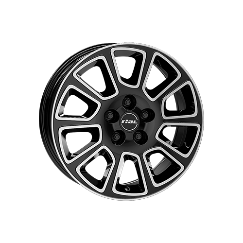 Alu kola RIAL TRANSPORTER 2, 15x6 5x112 ET30, černá lesklá + leštění (zátěžová)