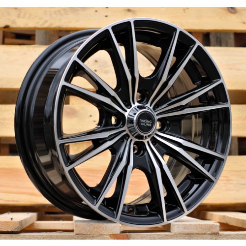 Alu kola Racing Line B5199, 14x6 4x100 ET38, černá + leštění