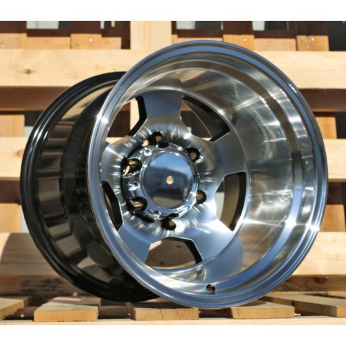 Alu kola Racing Line B1313, 15x12 6x139.7 ET-78, černá + leštění (zátěžová)