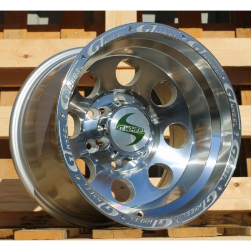 Alu kola Racing Line BY531, 15x10 6x139.7 ET-44, stříbrná + leštění