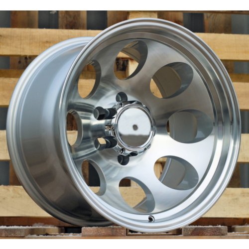Alu kola Racing Line BY997, 16x10 6x139.7 ET-44, stříbrná + leštění (zátěžová)
