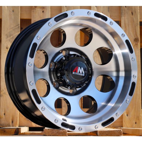Alu kola Racing Line LU087, 15x10 6x139.7 ET-46, černá + leštění