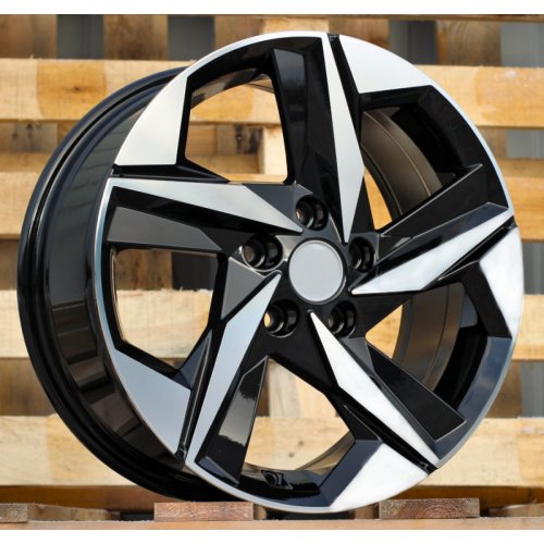 Alu kola Racing Line B1622, 16x6.5 5x114.3 ET48, černá + leštění