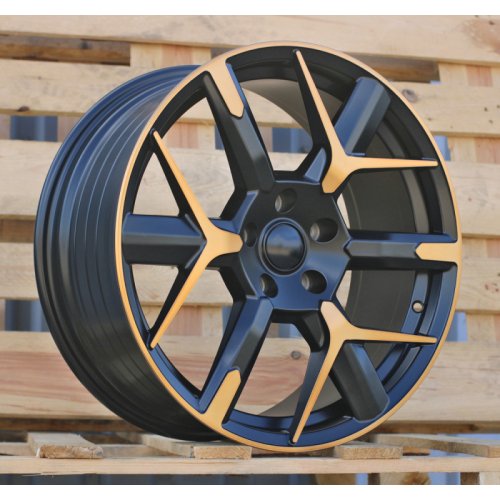 Alu kola Racing Line YF6147, 19x8 5x112 ET40, černá matná + měděná barva leštění