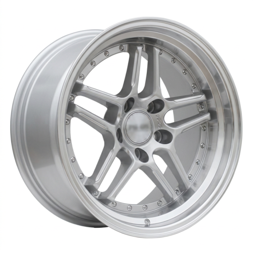 Alu kola Racing Line A5863, 17x9.5 5x120 ET20, stříbrná + leštěný límec