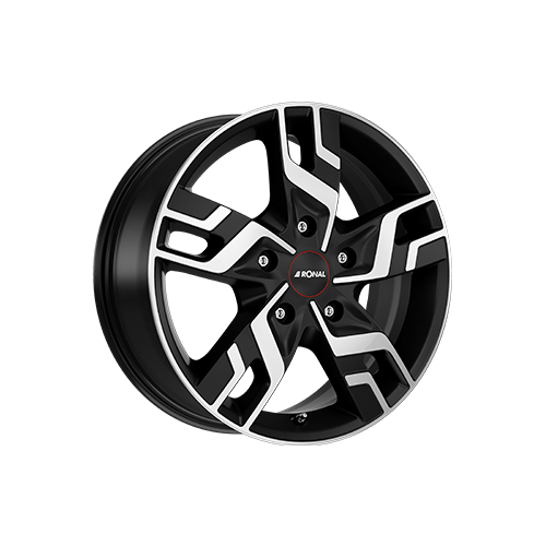 Alu kola RONAL R64, 17x7 5x118 ET60, černá matná + leštění (zátěžová)