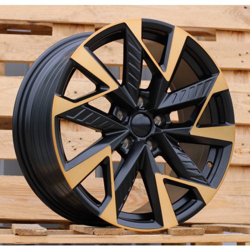 Alu kola Racing Line YF0443, 19x8 5x112 ET40, černá matná + měděná barva leštění