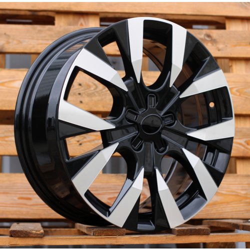 Alu kola Racing Line Y1248, 17x7 5x108 ET45, černá + leštění