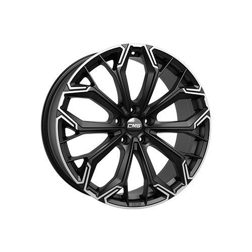 Alu kola CMS C37, 20x8.5 5x108 ET45, černá matná + leštění (zátěžová)