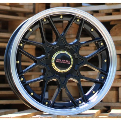 Alu kola Haxer HX025, 17x8 10x112 ET30, černá + leštěný límec