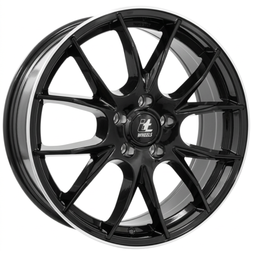 Alu kola IT WHEELS 2 KIRA, 17x7 5x100 ET45, černá lesklá + leštěný límec