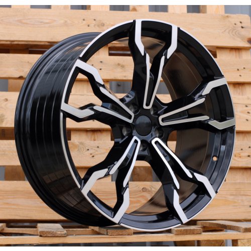Alu kola Racing Line YF5596, 21x9.5 5x112 ET43, černá + leštění (zátěžová)